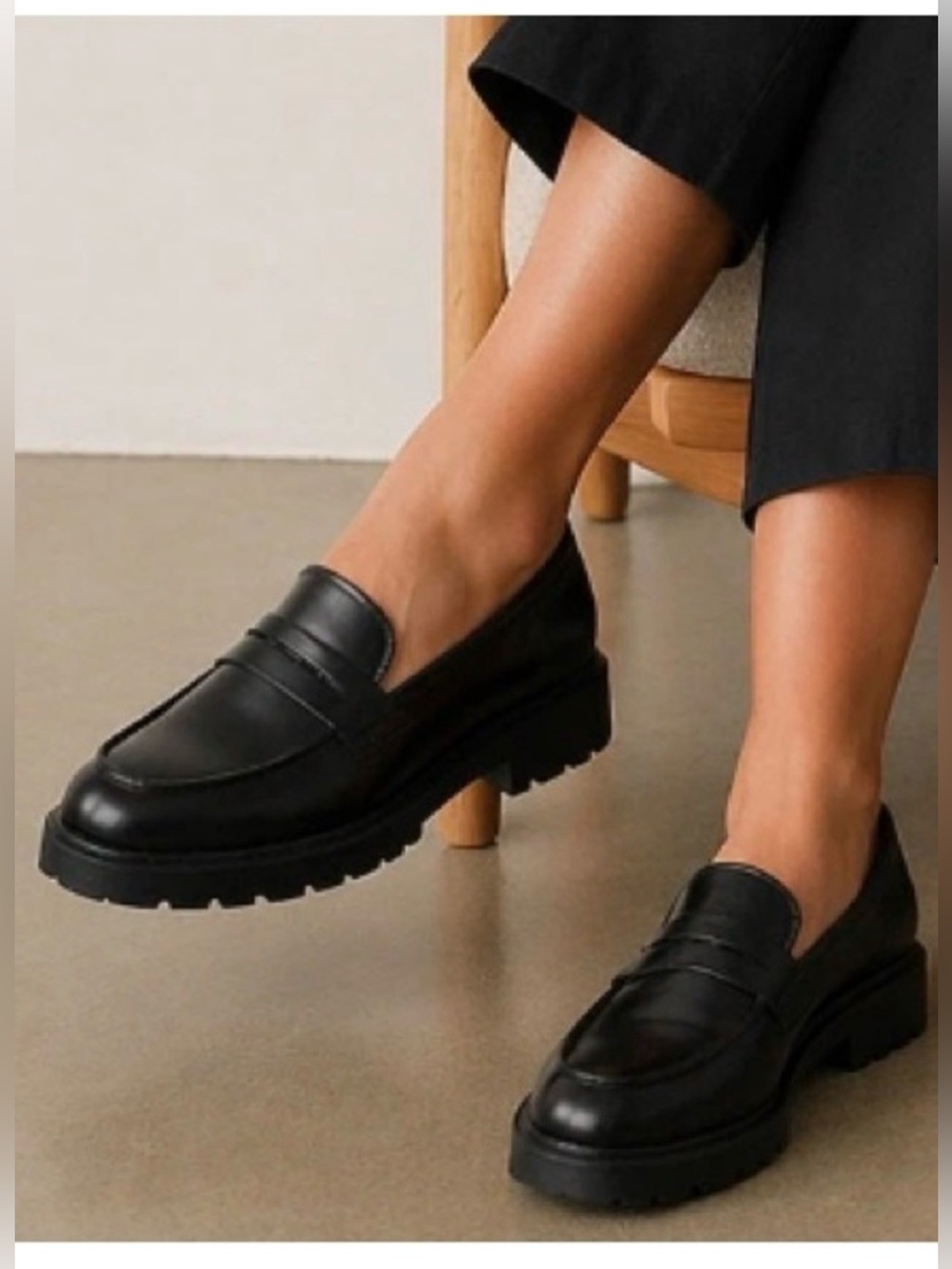 Madewell The Bradley Lugsole Loafer  black school preppy academia leather  7.5